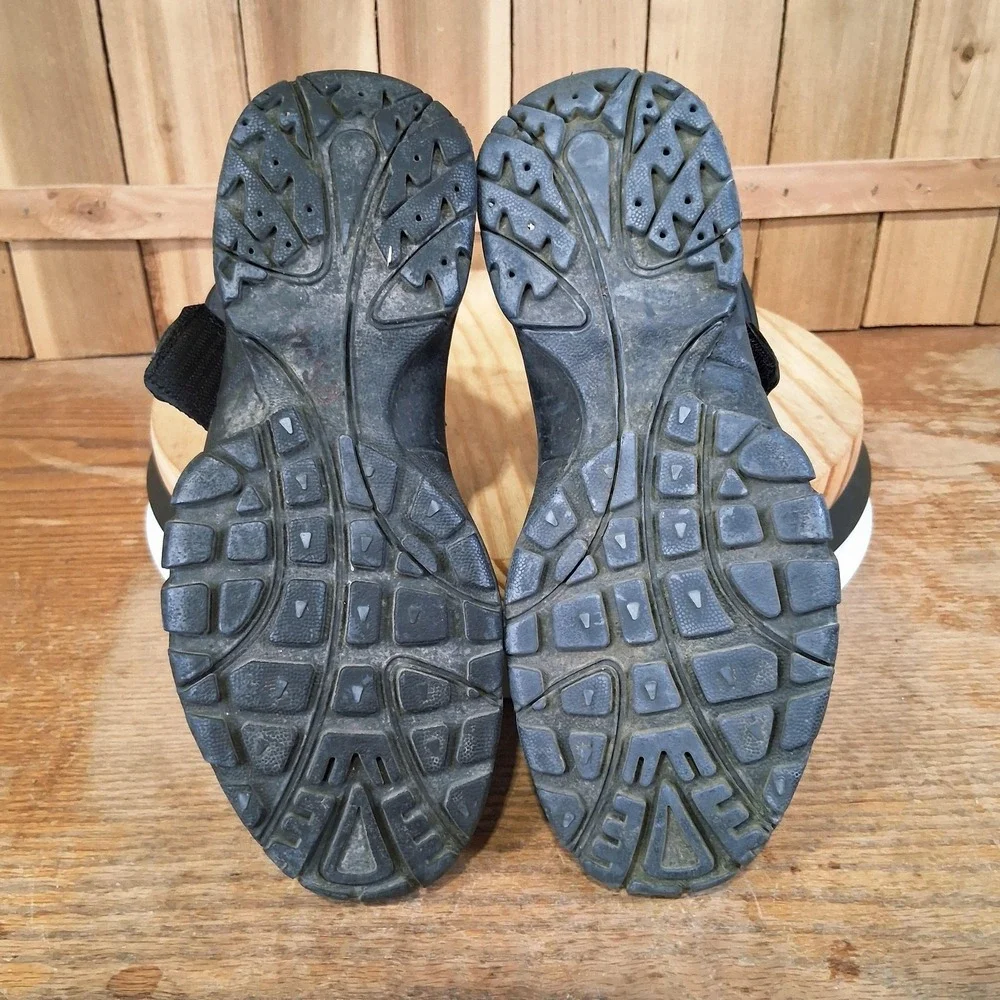 NRS Titanium Water Shoes Boots Mens 9 Black Gray Neoprene Zip Strap Kayak Raft